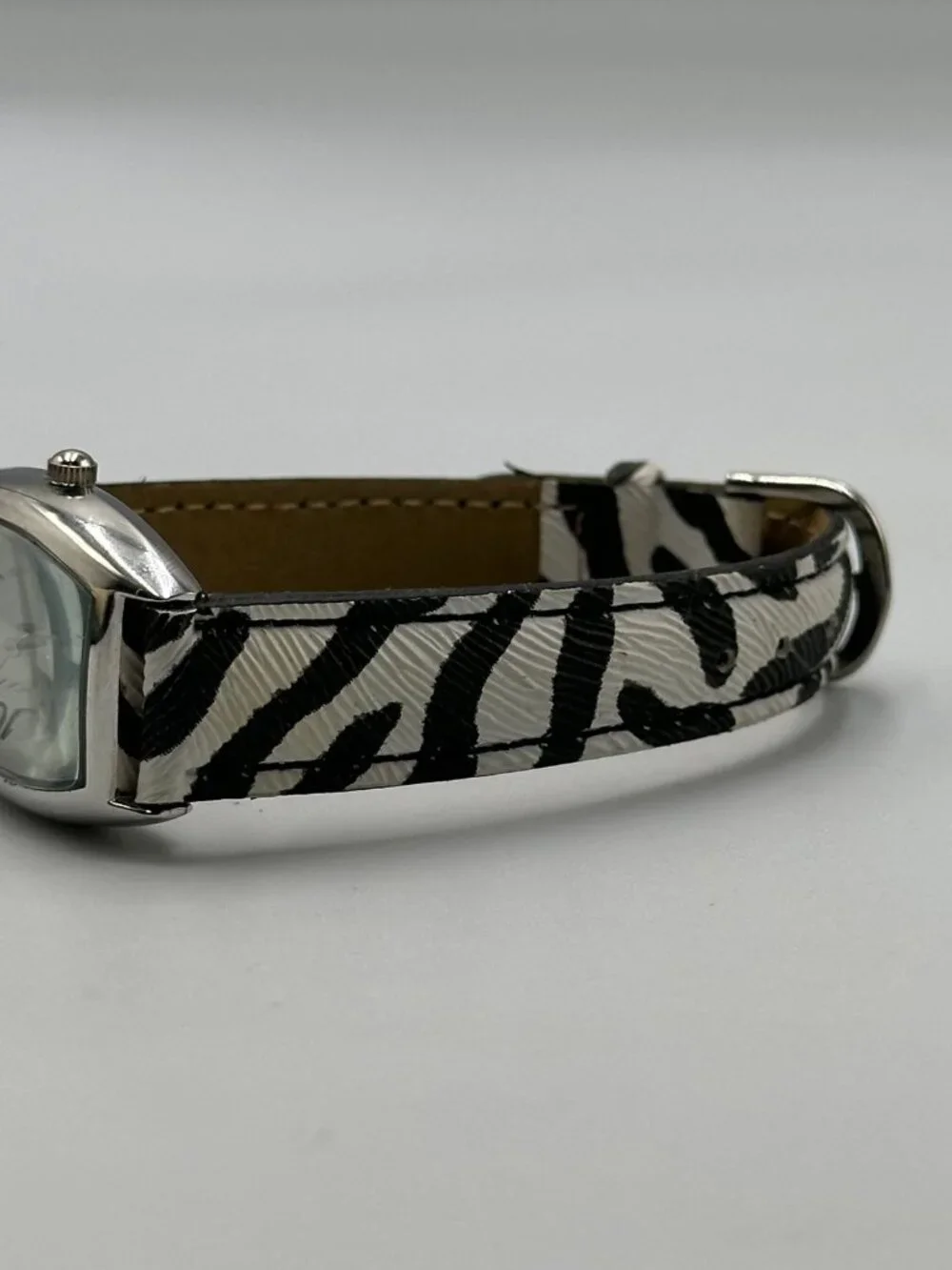 3/$30 Zebra Watch Women Animal Print Black White Faux Leather Band 8”